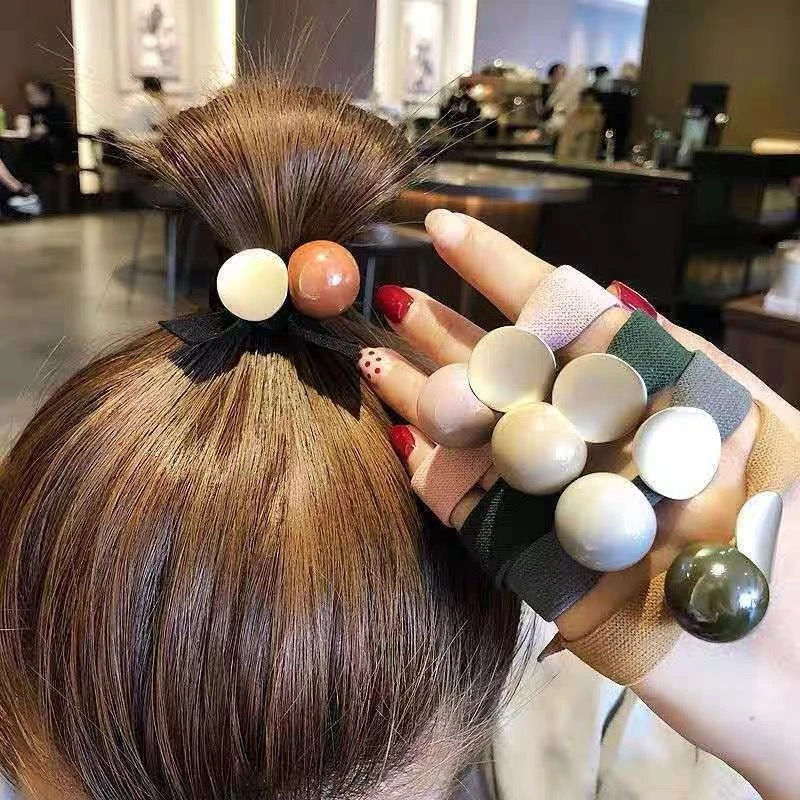 森系气质时尚高弹力发绳头绳简约粗皮筋糖果色少女发圈女百搭发饰