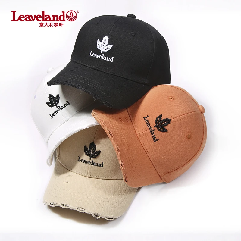Leaveland/枫叶潮牌鸭舌帽刺绣太阳帽防晒遮阳棒球帽男款