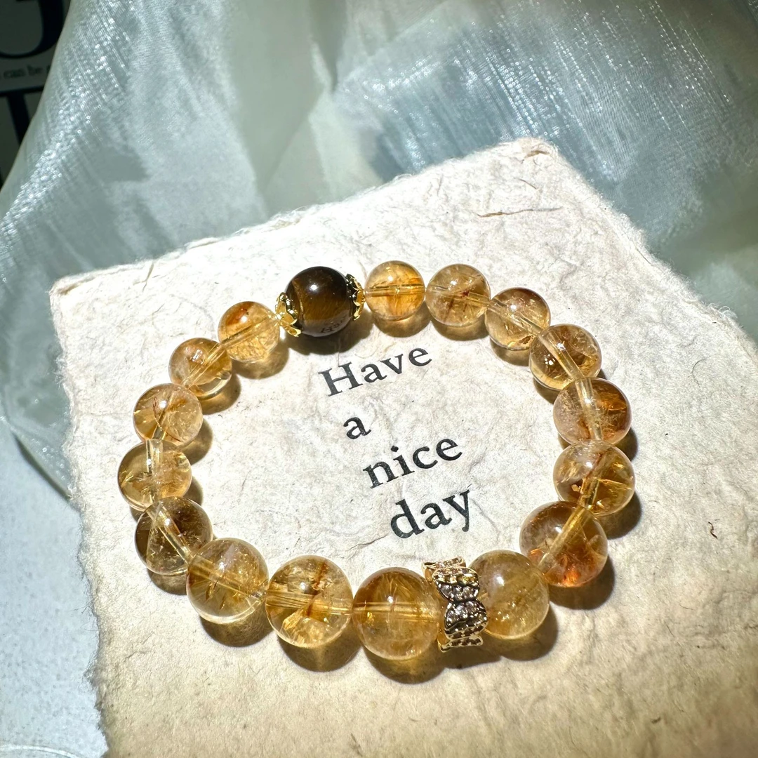【喜饰 新日进斗金】9mm黄塔晶虎眼石手串 107 天然微瑕介意勿拍