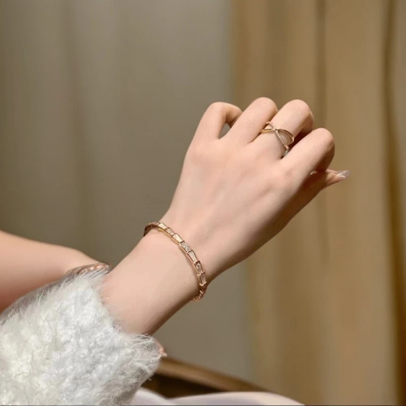 合金手镯 中古风古董派鱼骨节节高手镯戒指