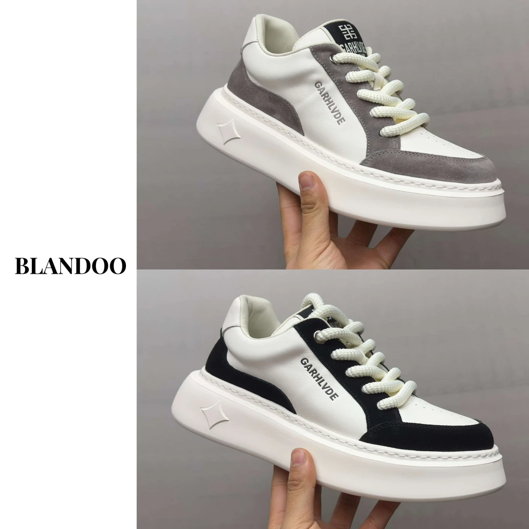 BLANDOO 男士秋冬季厚底时尚拼色撞色运动休闲鞋9901