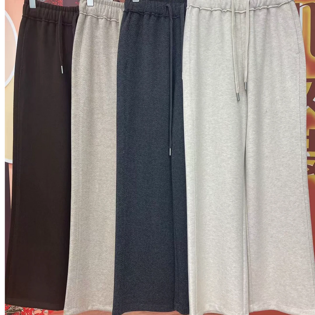 【晚上十点直播】醋酸羊毛人字纹加厚不加绒休闲阔腿裤