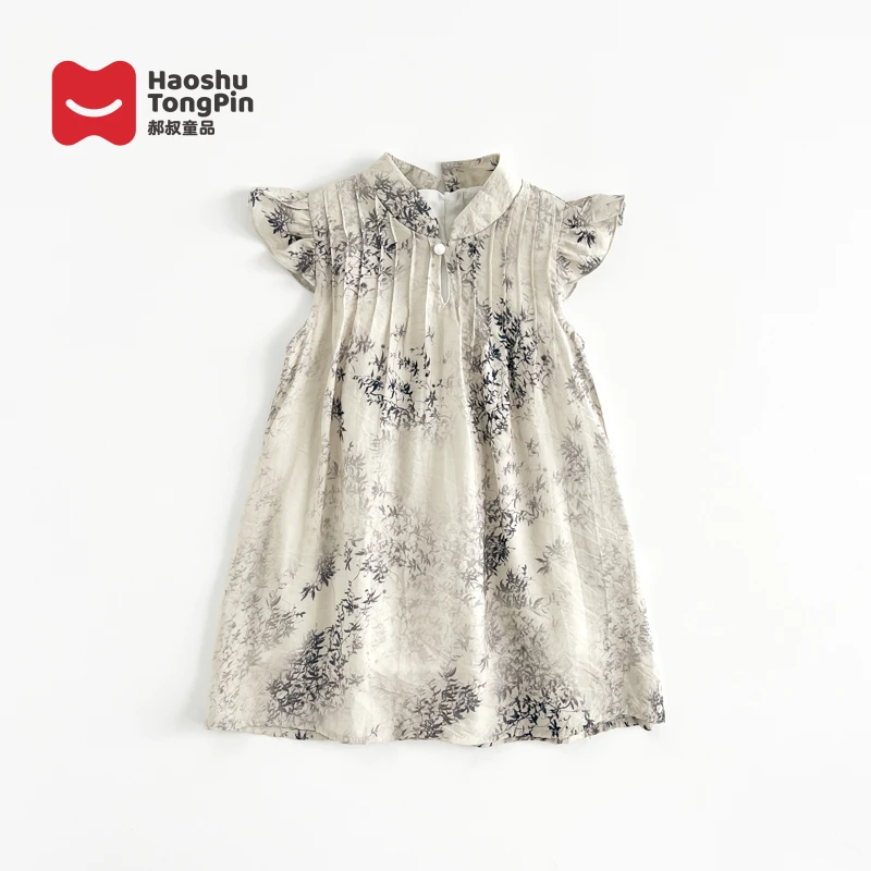 郝叔童品HU4209女童连衣裙2024夏装新款小女孩国风时尚洋气裙子