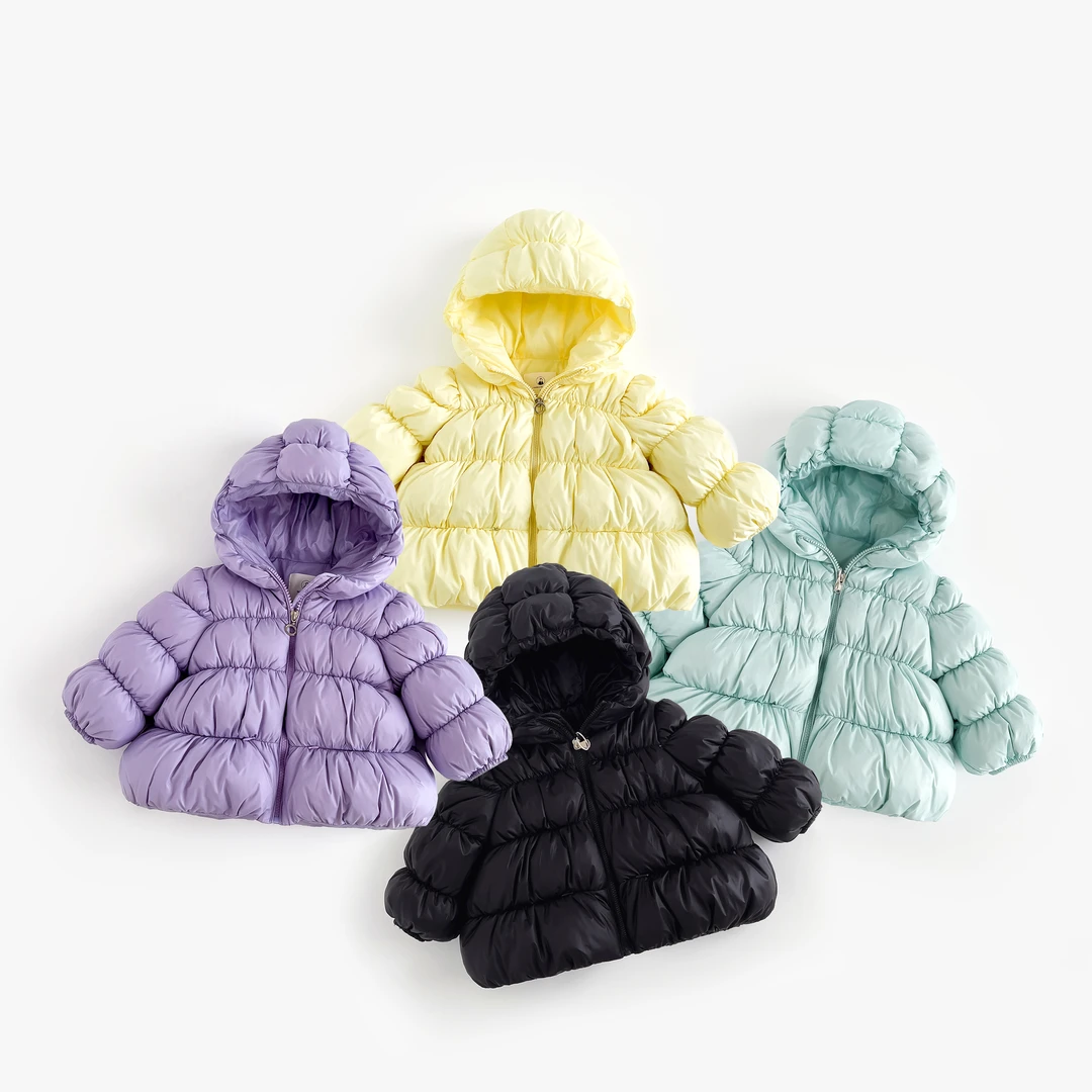 郝叔童品HE3408女童毛毛虫羽绒服冬季洋气儿童韩版时髦保暖外套