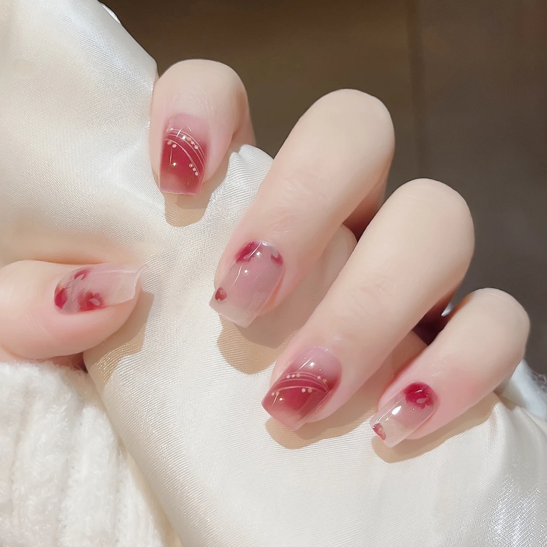 【ES443红树林】20指半固化凝胶uv半烤美甲贴指甲照灯变硬穿戴甲