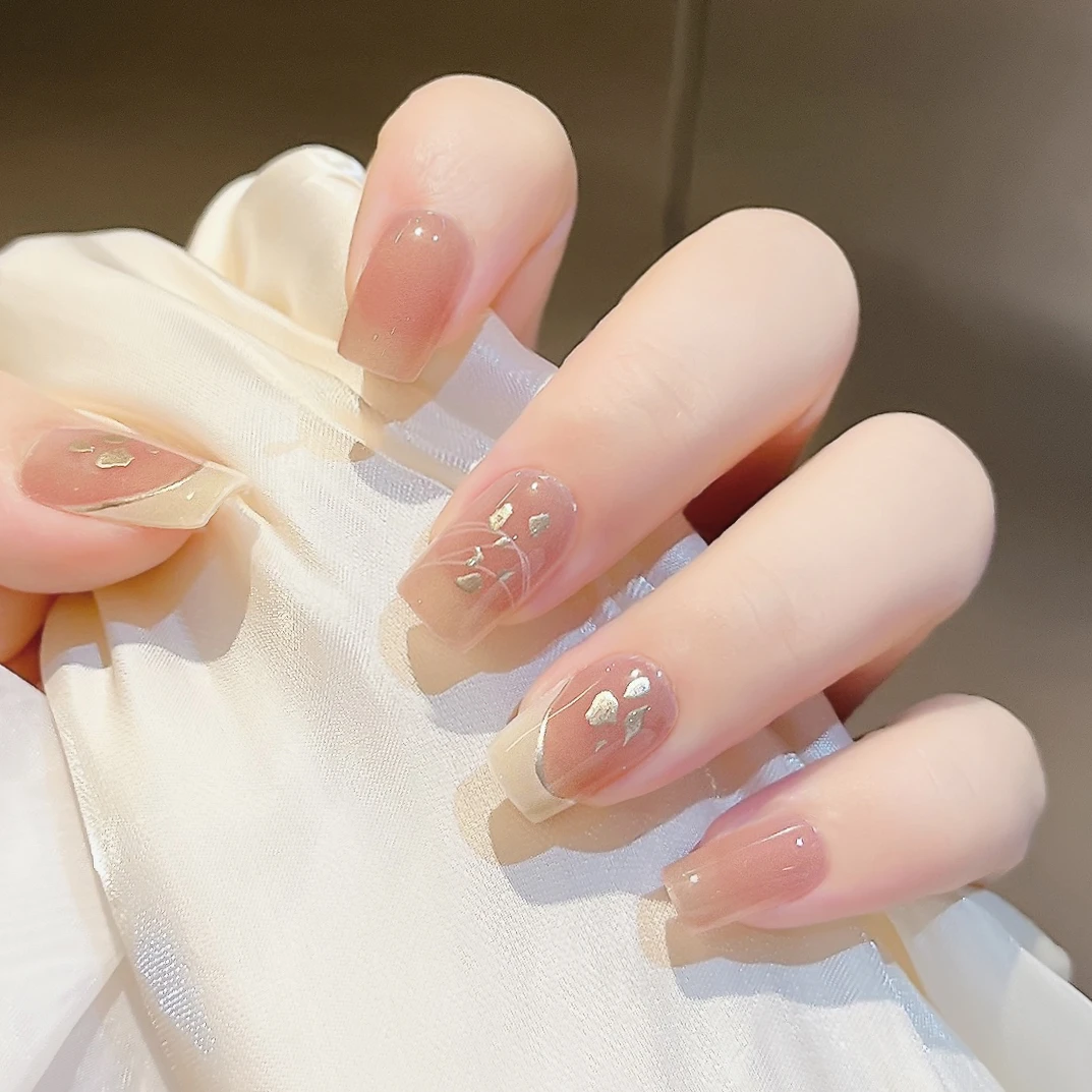 【ES456】半固化凝胶uv半烤美甲贴指甲贴片照灯变硬穿戴甲穿戴式