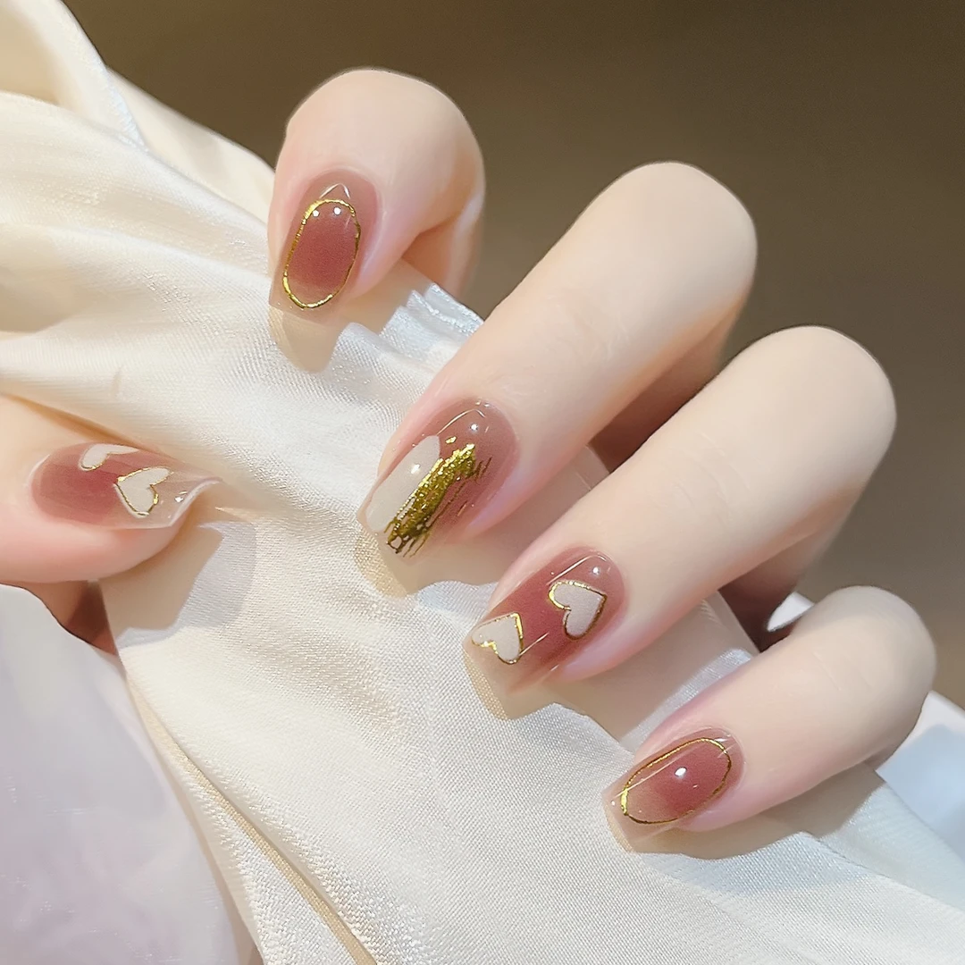 【ES405】半固化凝胶uv半烤美甲贴指甲贴片照灯变硬穿戴甲穿戴式ins