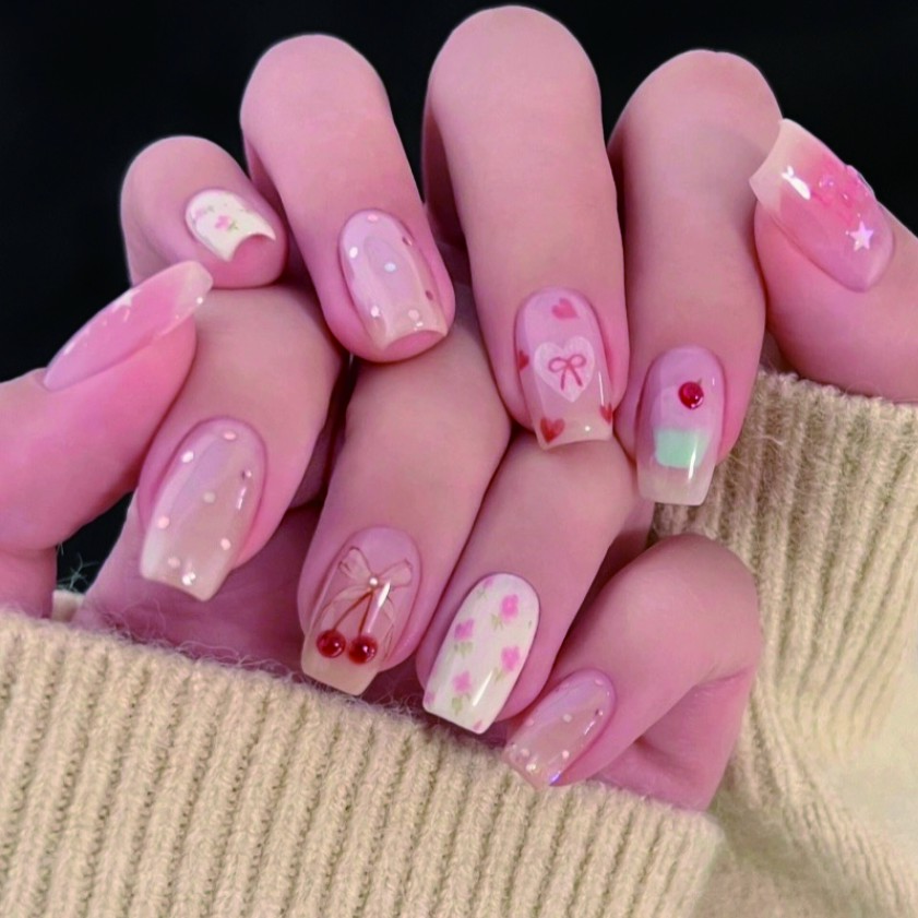 【ES819】半固化凝胶uv半烤美甲贴指甲贴片照灯变硬穿戴甲穿戴式