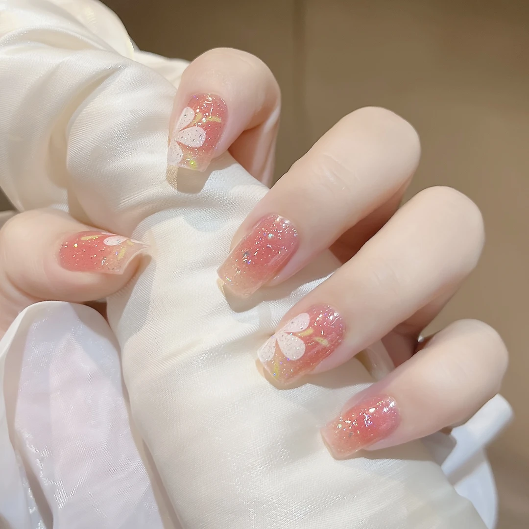 【ES644】半固化凝胶uv半烤美甲贴指甲贴片照灯变硬防水持久穿戴甲