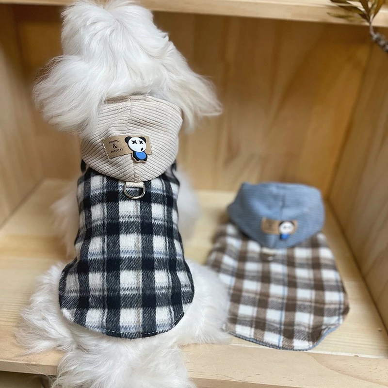 马尔济斯衣服带牵引环狗狗马甲约克夏小狗2023新款冬小型犬秋冬季