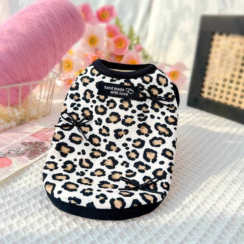 豹纹针织加绒宠物背心布偶猫金渐层防掉毛猫咪衣服秋冬装2024新款