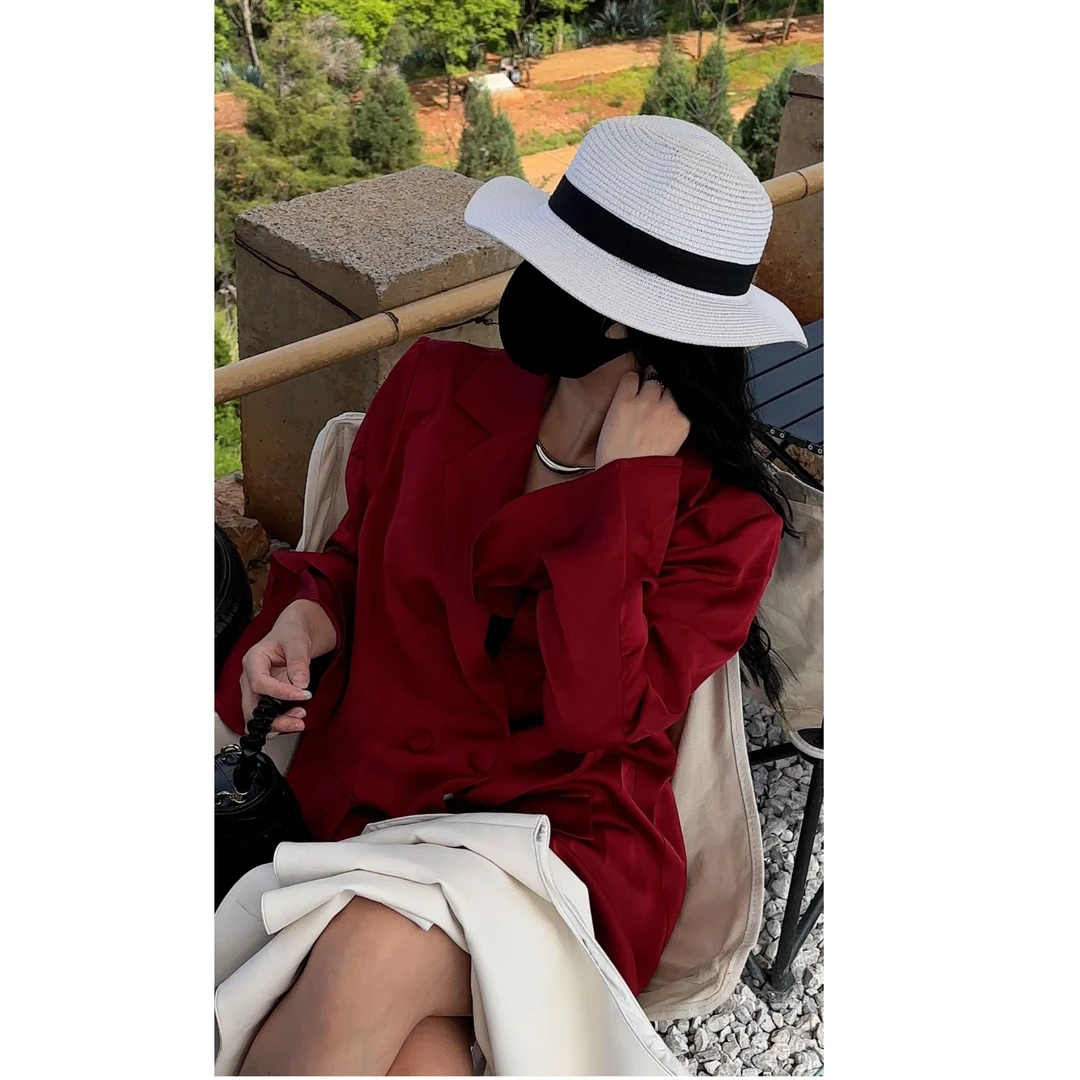 【柒柒】气质薄款喇叭袖衬衫新款百搭洋气高贵纯色宽松上衣 W6953