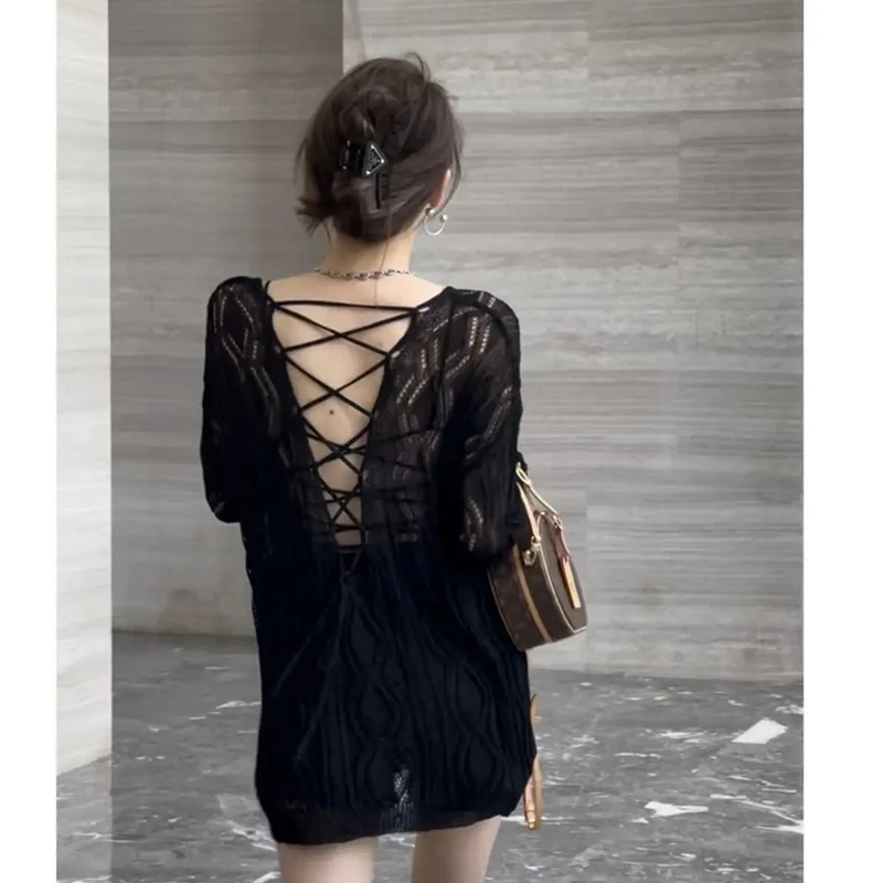 EH【蔷薇时尚】2024秋季新款小众设计针织毛衣时尚百搭上衣女 W7414