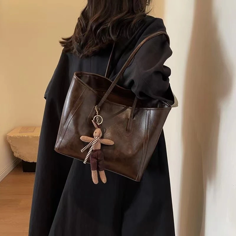 【仓库处理】休闲复古托特包女包新款韩国百搭托特包大容量通勤包