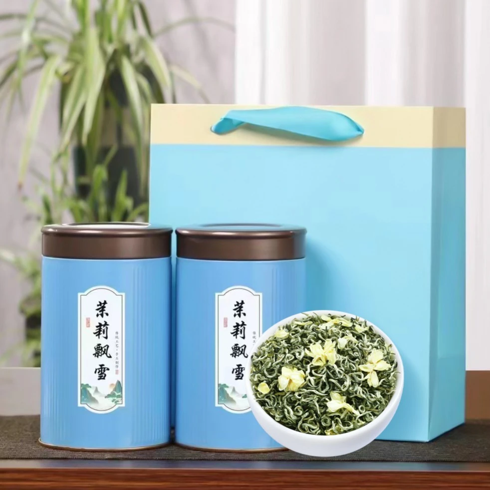 2024 茉莉花茶125g 川派茉莉飘雪香茶嫩芽花草茶浓香高档罐花香