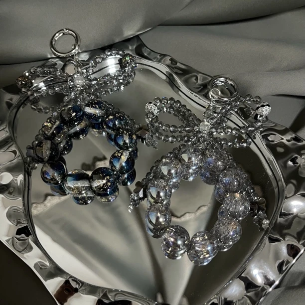 精致必备彩钻沙手机链高质感车挂blingbling手机链原创手工diy链