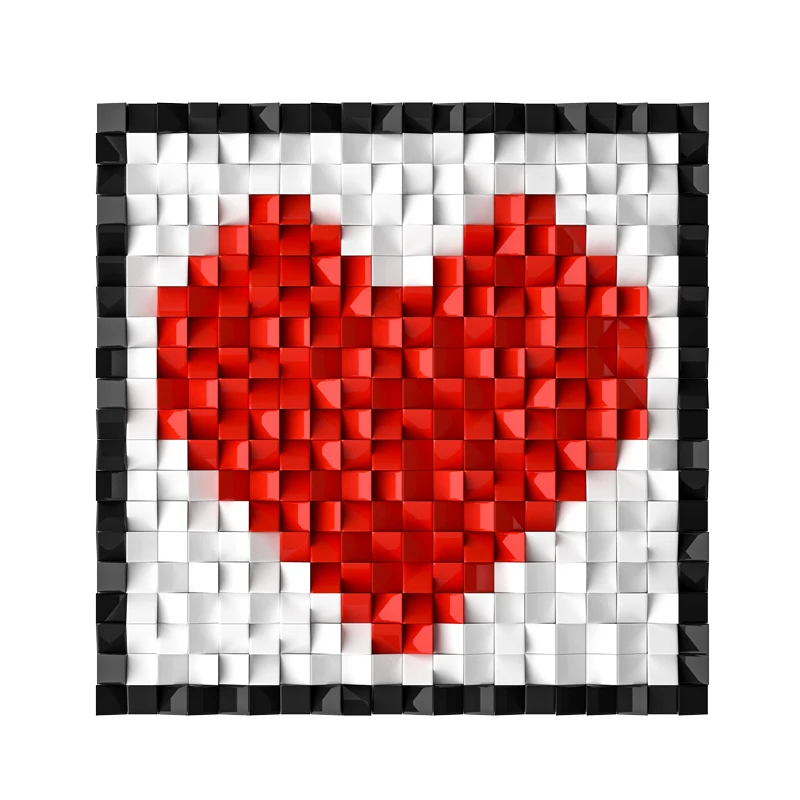 爱心艺术积木画情人节结婚周年纪念礼物儿童节彩盒产品礼物摆件