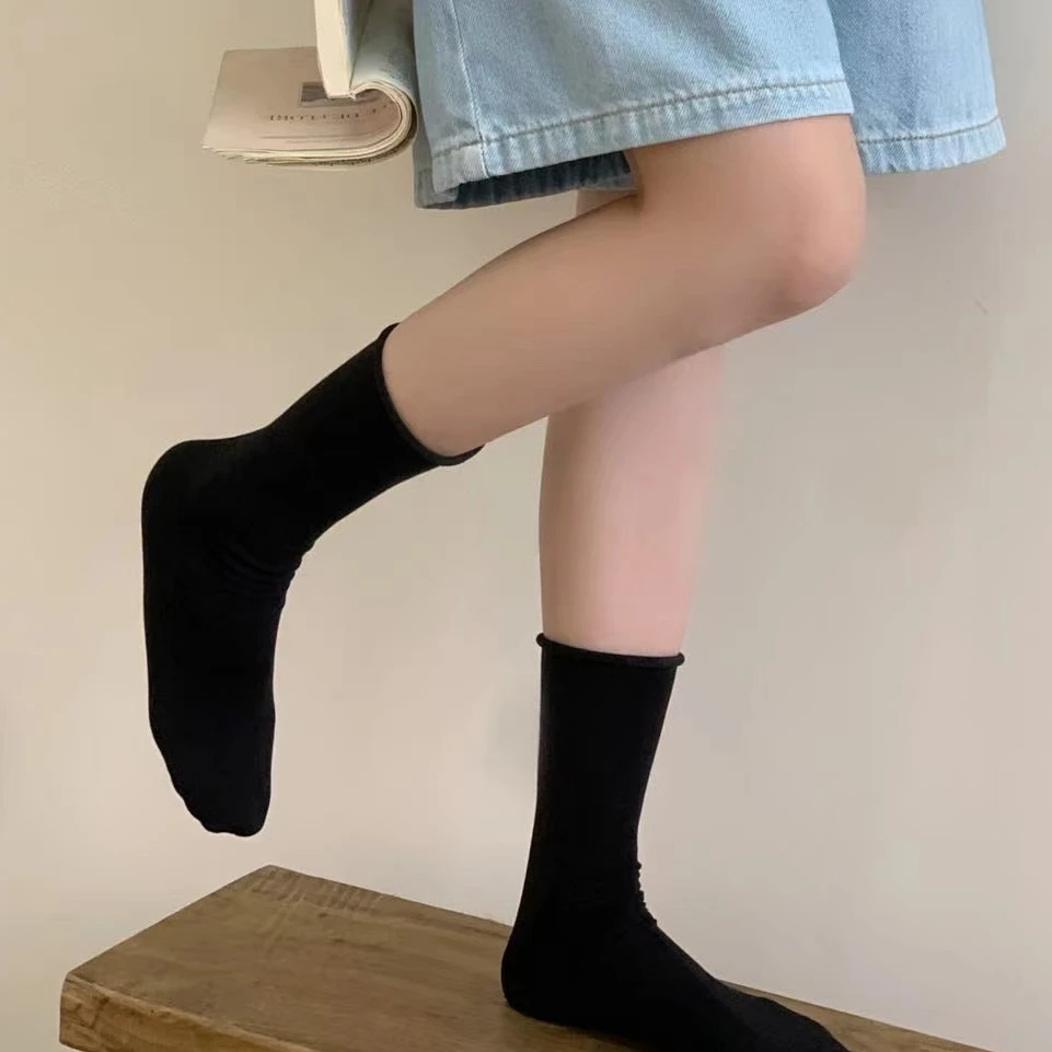 Aixiaomei/爱小美卷边堆堆袜XMWZ-041