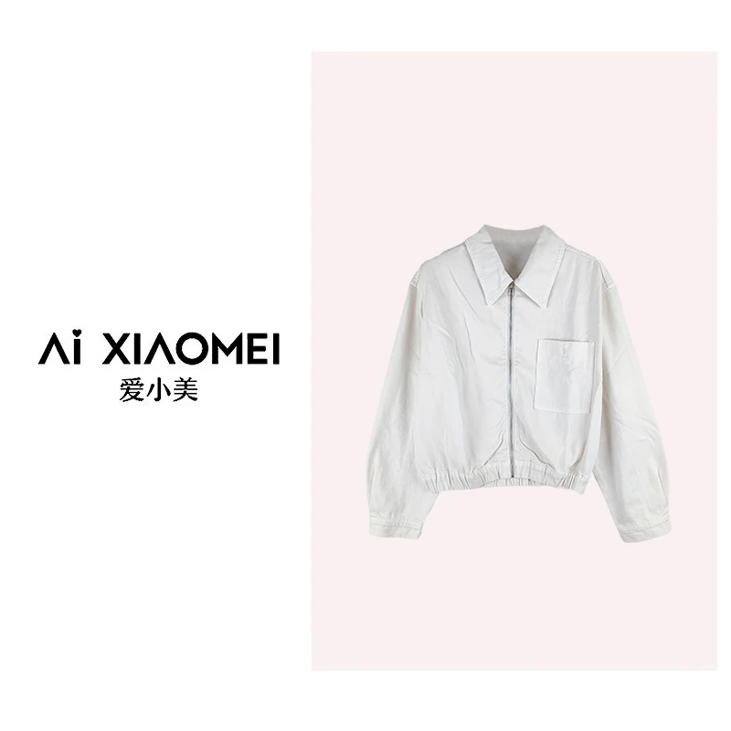 Aixiaomei/爱小美设计感小众简约短款全棉衬衫WT-463