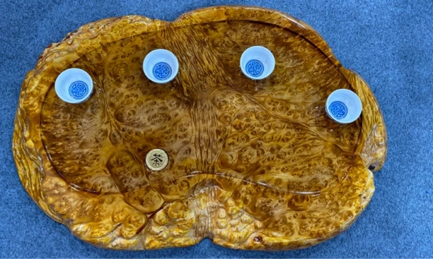 缅甸黄金樟茶盘  百年树根料  爆满树瘤  工厂直销