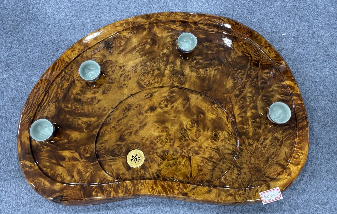 缅甸黄金樟茶盘  百年树根料 爆满树瘤  厂家直销