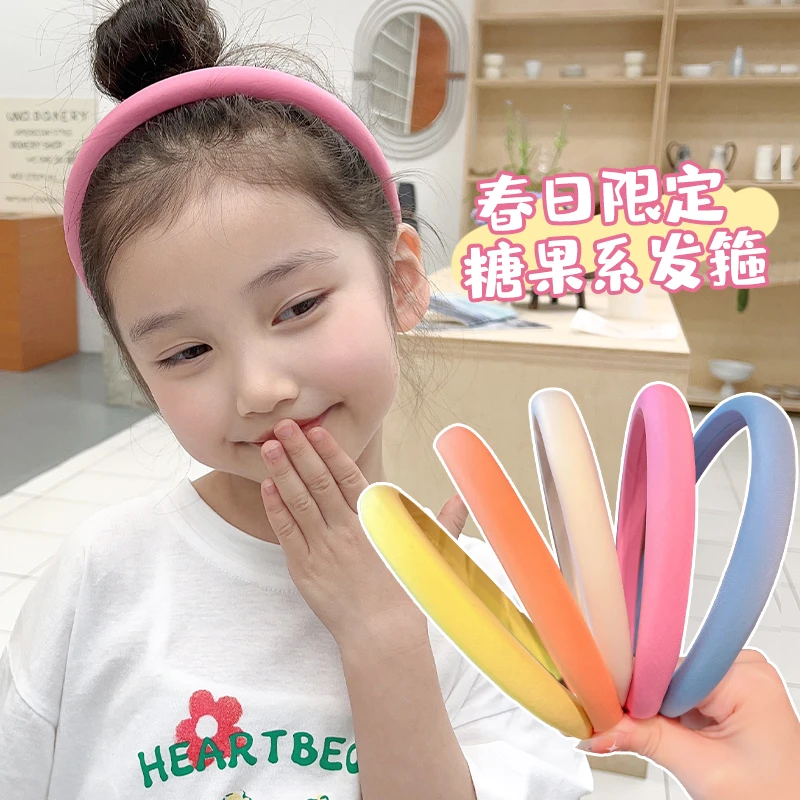 女孩糖果色不勒头发箍公主压发洗脸头饰儿童防滑头箍宝宝发卡发饰