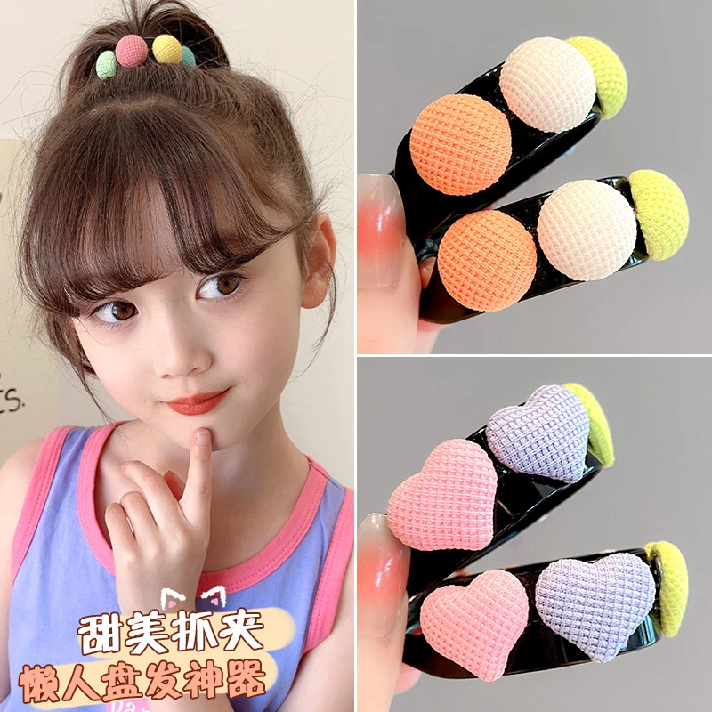 女童丸子头盘发神器抓夹韩国儿童香蕉夹发饰小女孩马尾夹发卡头饰