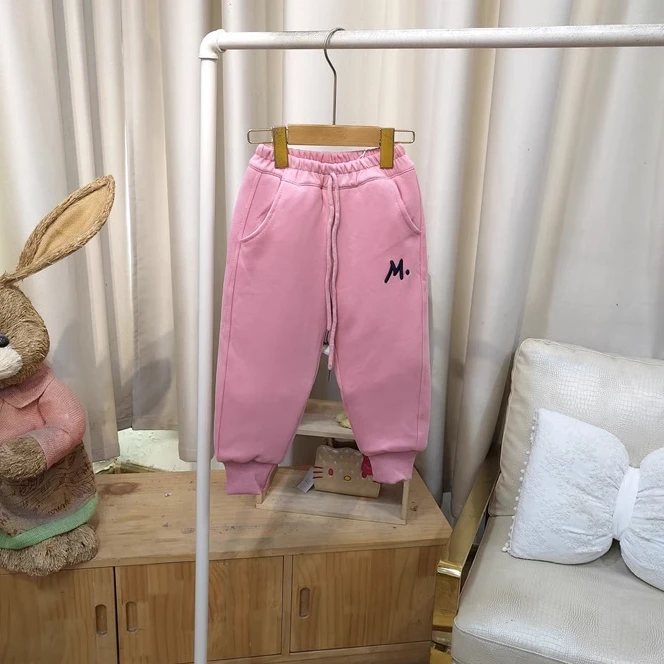 N146粉色小蚕加厚裤童装