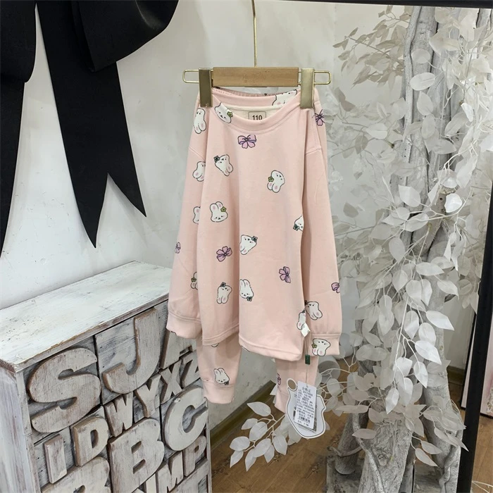E678粉色加厚家居服童装