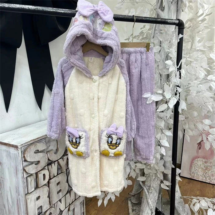 E22紫色绒套装童装