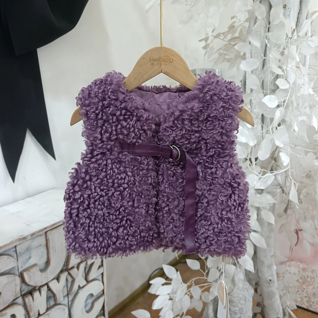 P646紫色夹棉马甲