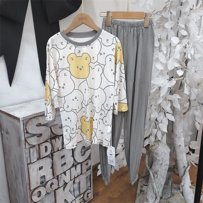 T029灰色家居服套装童装