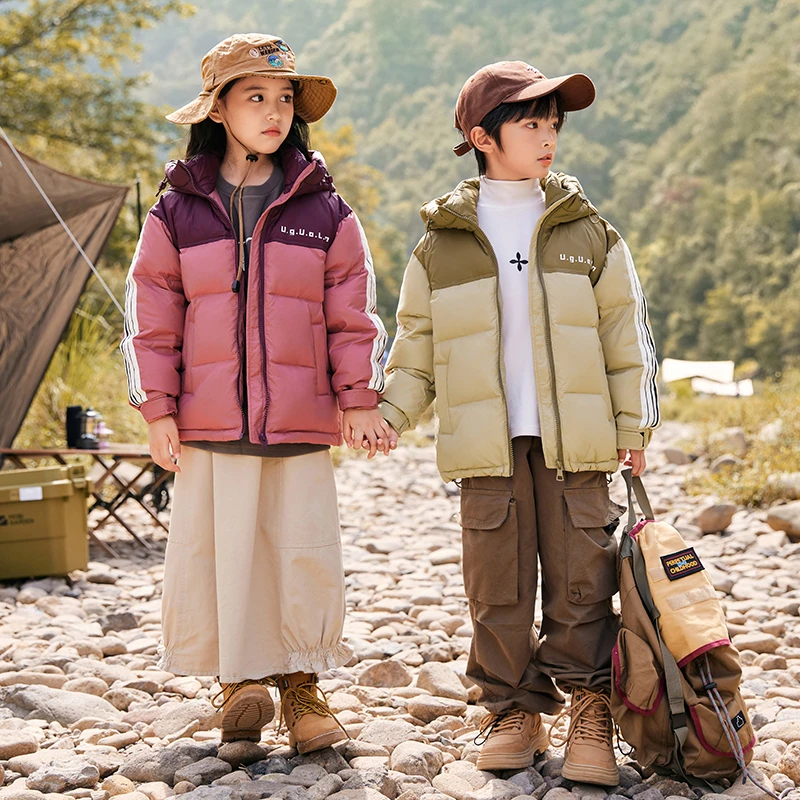 儿童羽绒服儿童装中大童 面包服保暖男女同款短款加厚版户外抗风