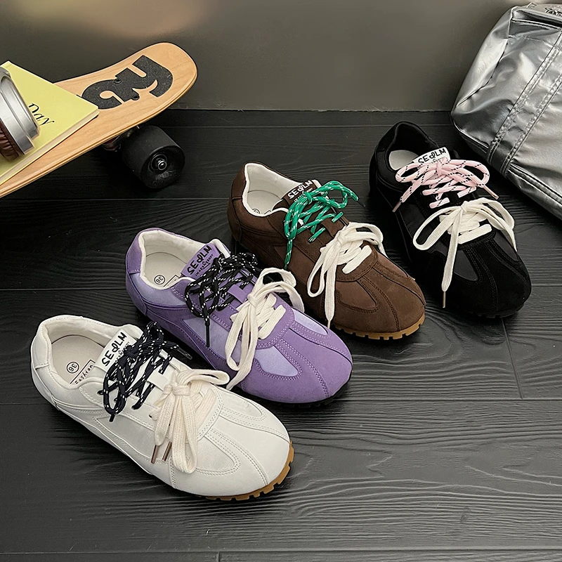 【起司】VIRNCEELYN复古平底德训鞋新款网面透气阿甘鞋休闲百搭女鞋