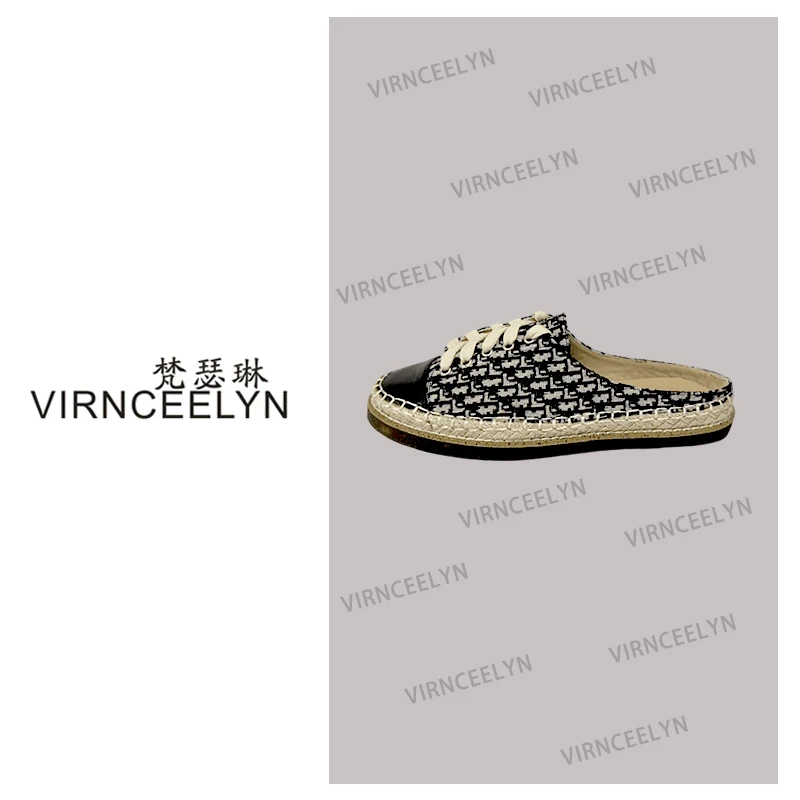 法式复古包头半拖渔夫鞋女2025新款小香风潮流时尚百搭懒人休闲鞋