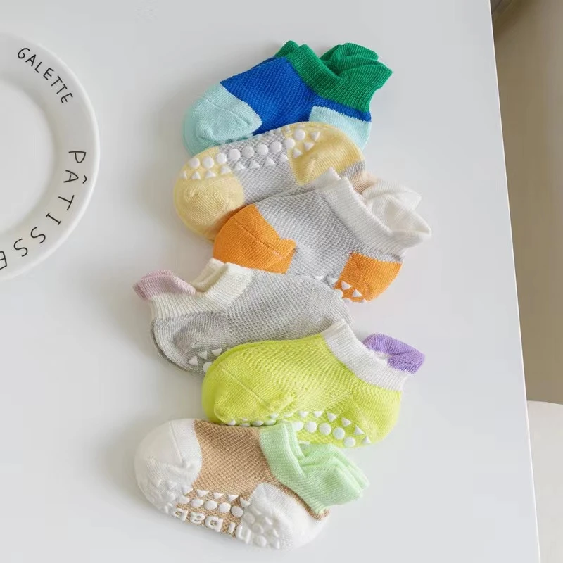 2024款春夏宝宝地板袜蹦床儿童防滑硅胶袜早教学步儿童短筒地板袜