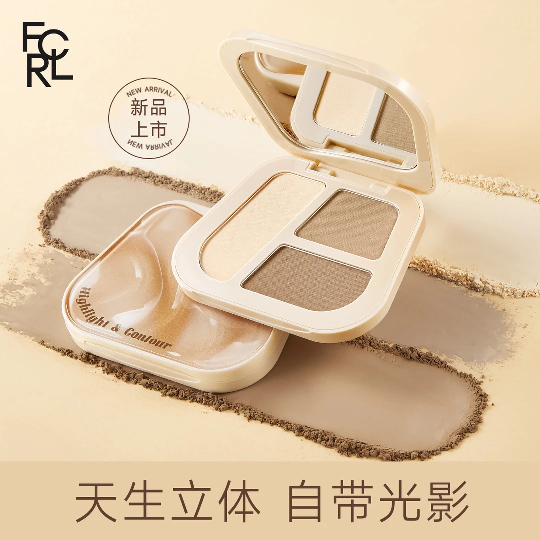 菲鹿儿三色修容高光一体盘面部立体鼻影持久提亮阴影新手