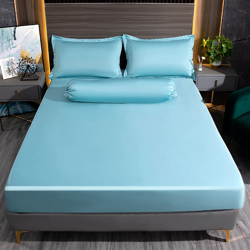 爆款夏季水洗冰丝凉感纯色床笠防滑全包围裸睡特价清仓床罩可机洗