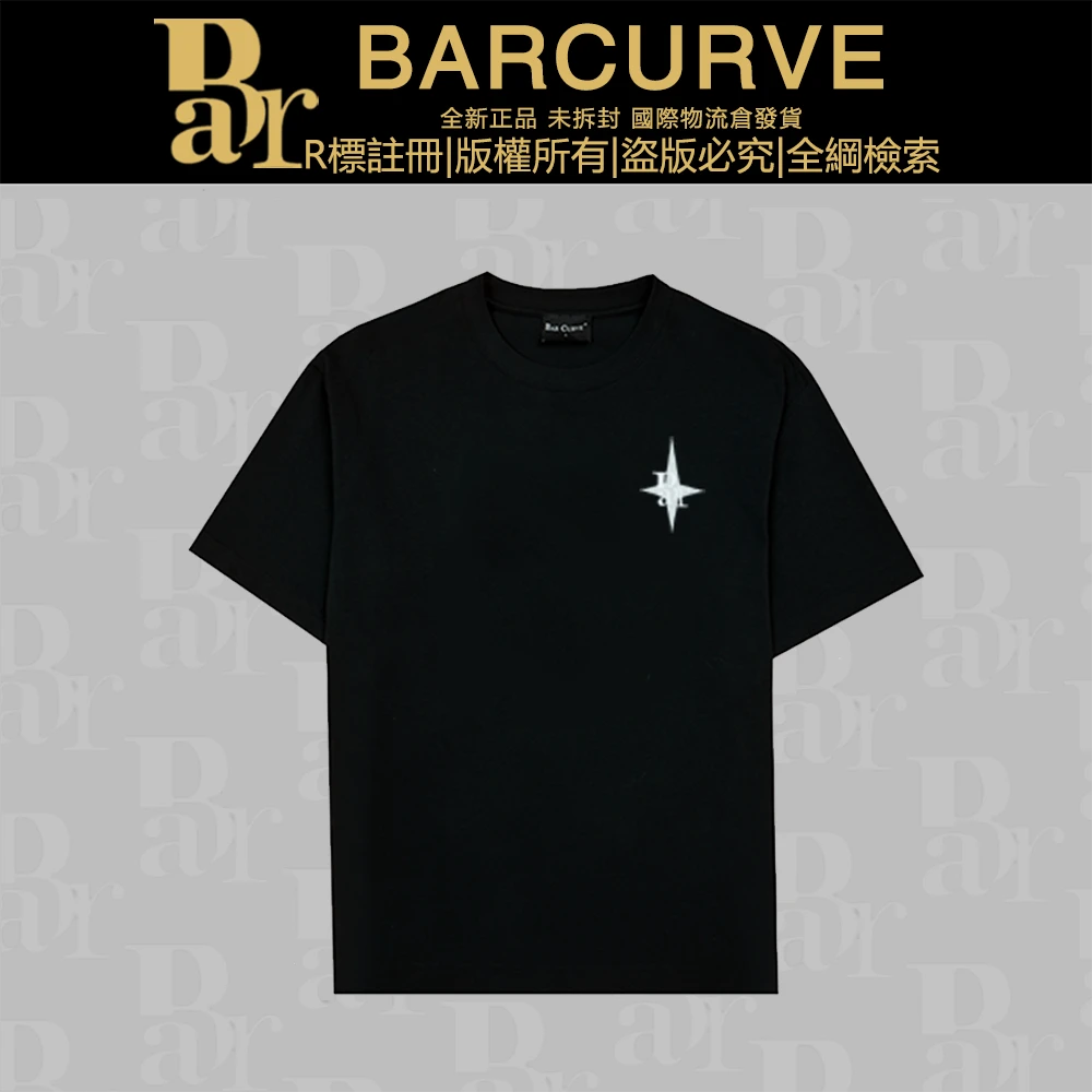 BARCURVE巴睿尔刺绣系列创意星潮流男士T恤寬松24SS-Y058【仙姐】