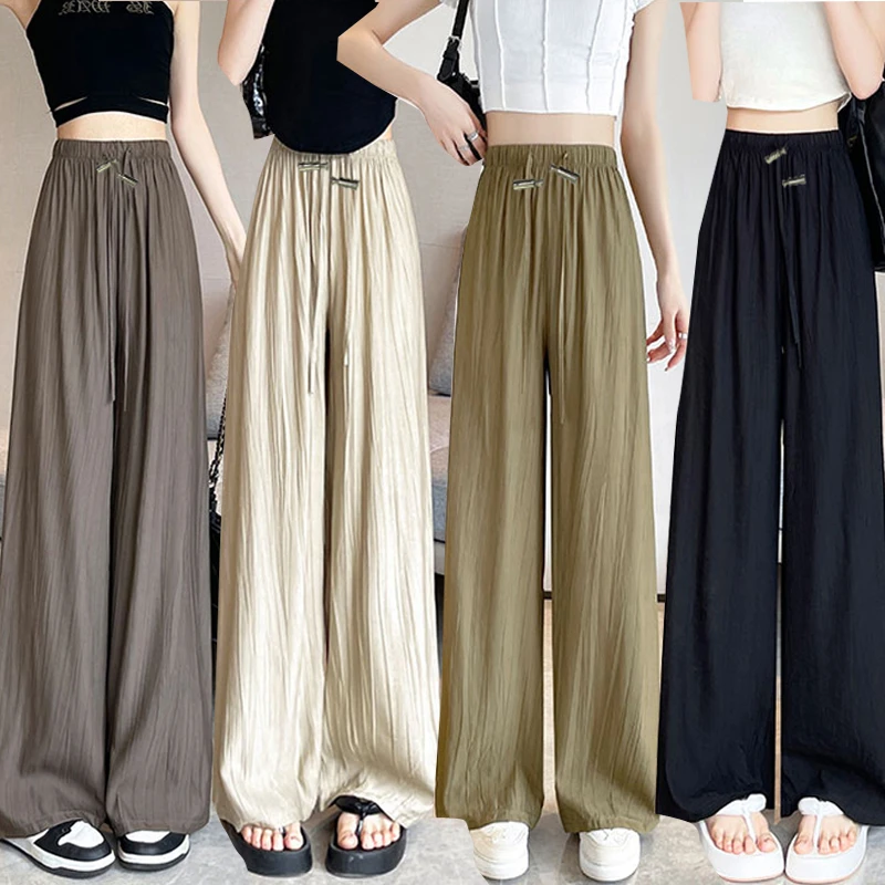 孕妇山本裤女夏季薄款棉麻裤子防晒凉凉裤冰丝阔腿裤长裤