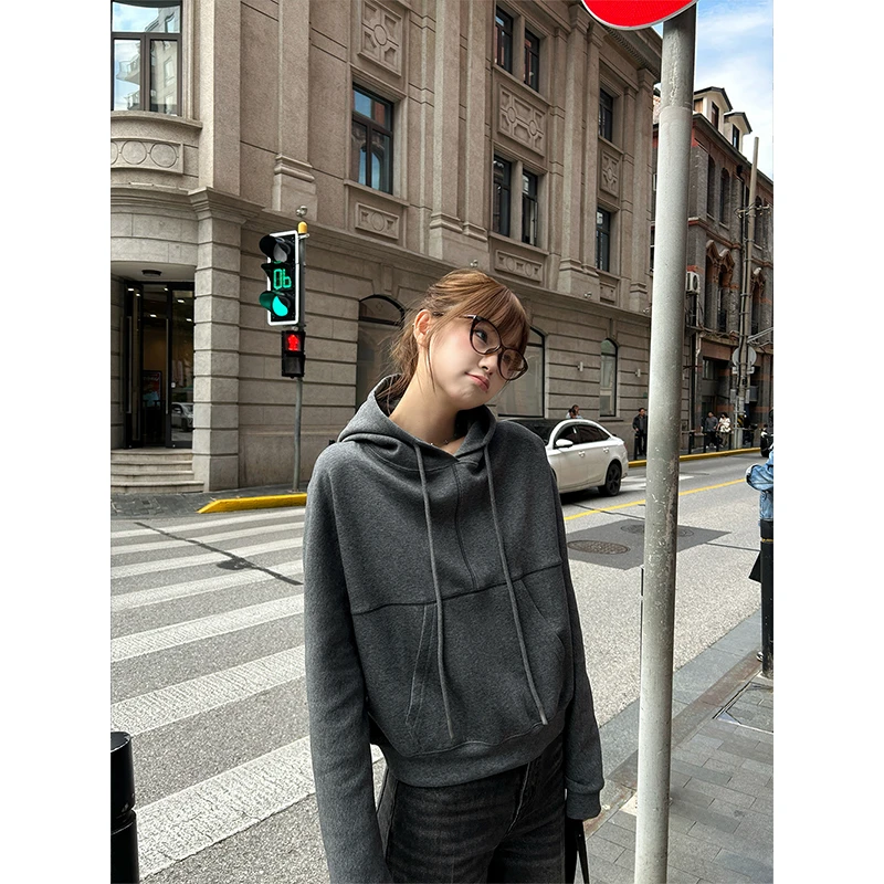 D YANGJUN 【年中福利】外穿打底冬季2024新款卫衣短款插肩袖上衣