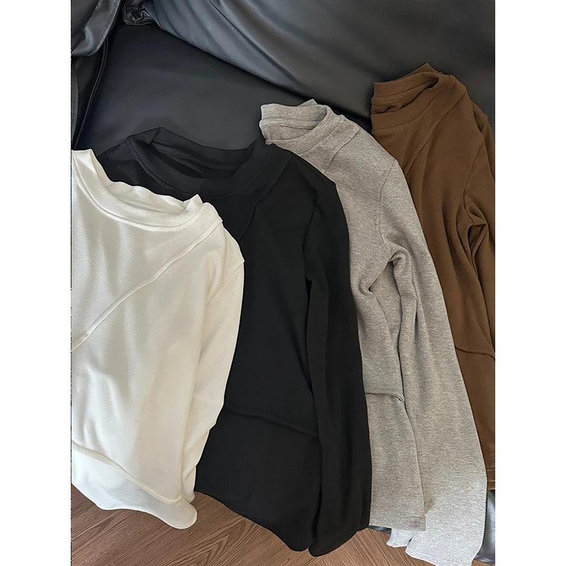 DYANGJUN 【打底】简约纯色百搭软糯打底衫