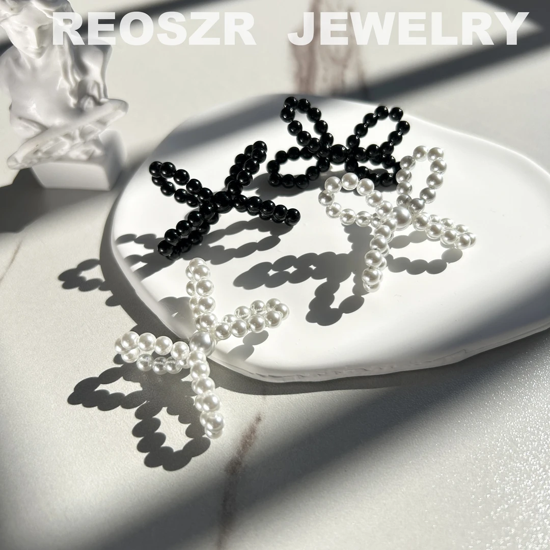Reoszr/洛恣 铜合金耳饰 大小姐法式赫本轻奢蝴蝶结气质少女ins风