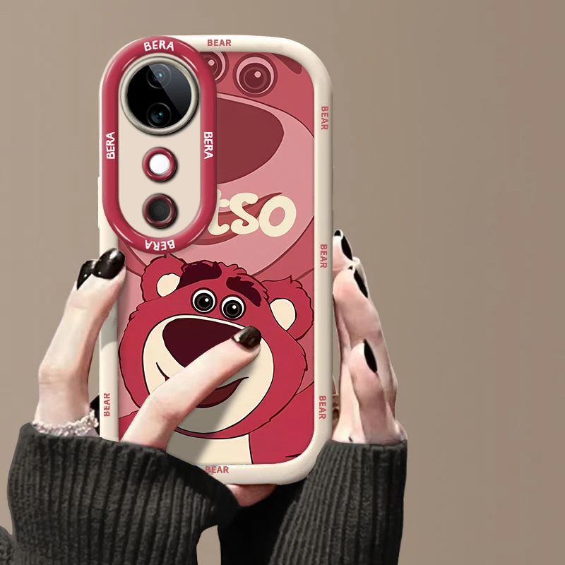微笑草莓熊适用vivoS19手机壳新款防摔vivoS19Pro硅胶软壳女款