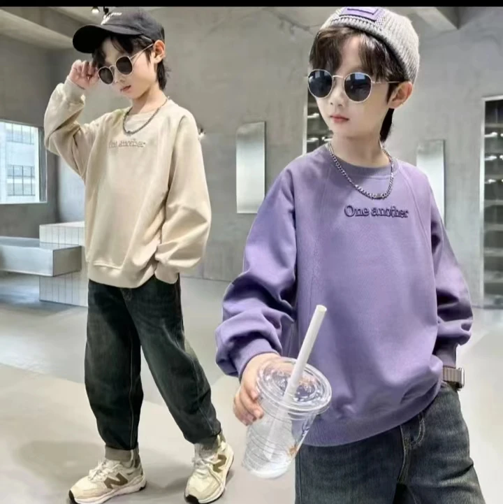 春秋新款男童刺绣休闲韩版外穿内搭上衣