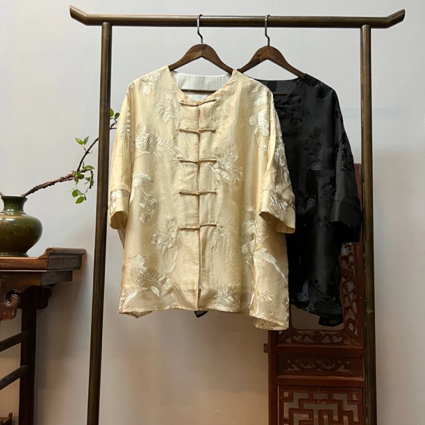 【祥燕绕藤】重工蚕丝刺绣新中式外套W50056