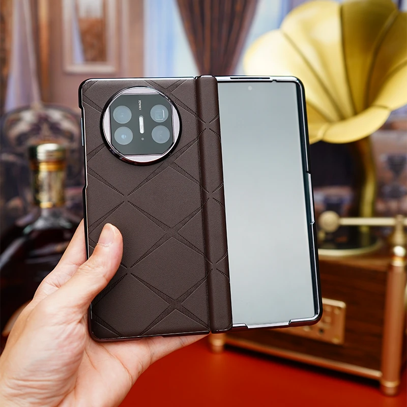 [壳膜一体]适用华为MateX6皮纹磁吸手机壳镜头全包matex5高档防摔