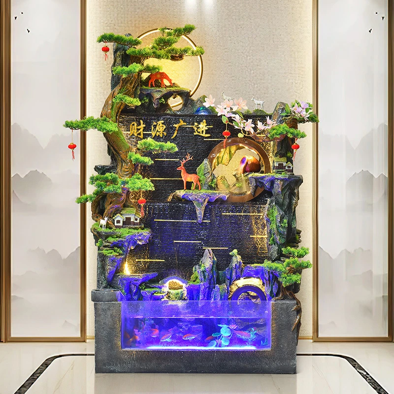 客厅家居流水装饰景观电视柜办公室落地流水摆件餐厅茶室美观摆件