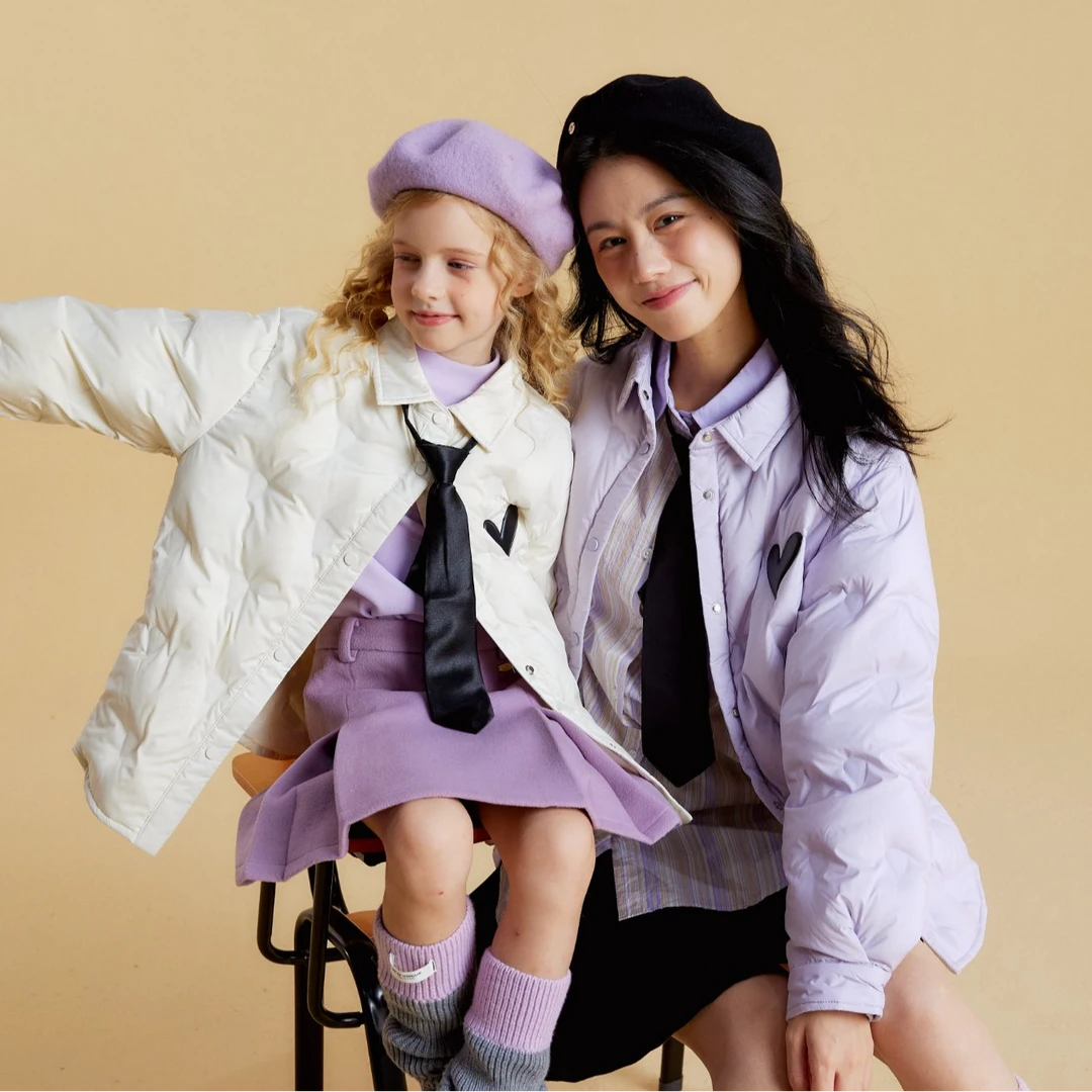 ASK儿童女童羽绒服冬季加厚保暖亲子爱心羽绒服 AZJP01287F SP