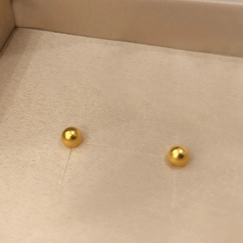 钛钢耳饰 韩版小金豆耳钉女ins小众高级感养耳洞耳环耳骨钉耳饰品